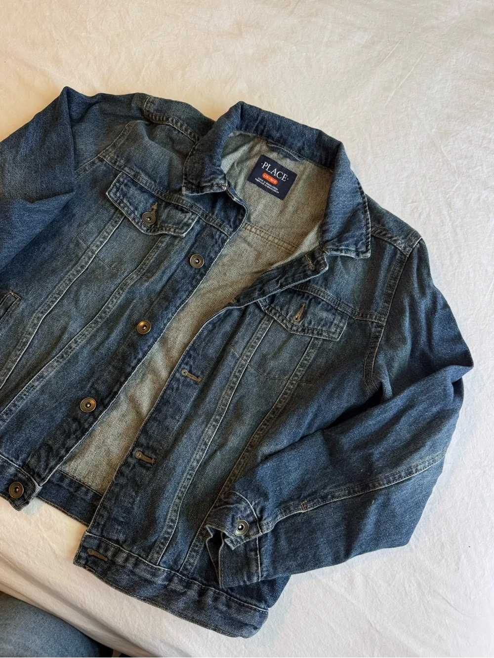 The Children's Place Denim Jean Jacket in Dark Blue